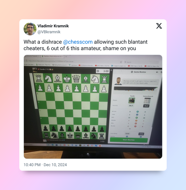 Chess tweet