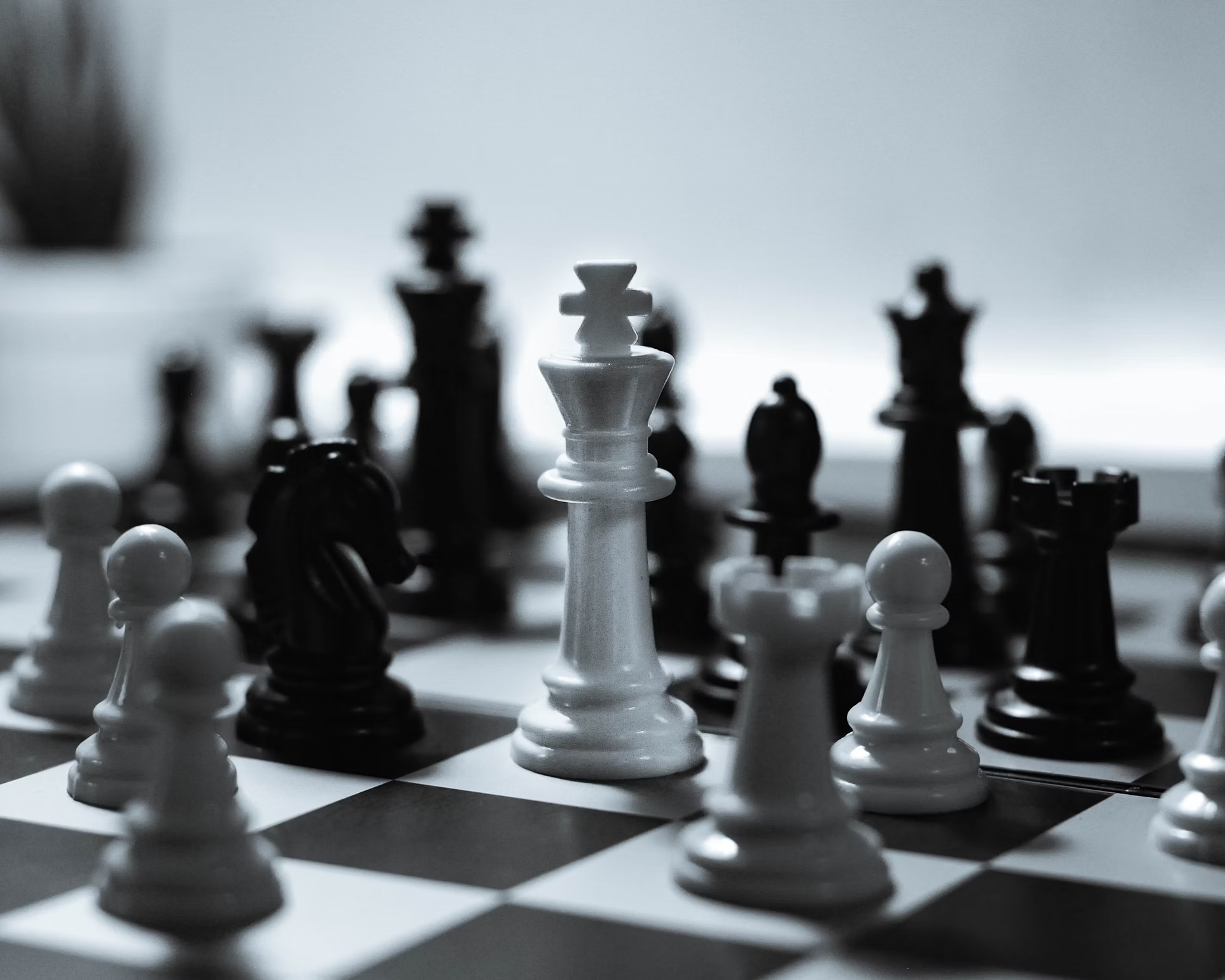 Chess pieces on board
