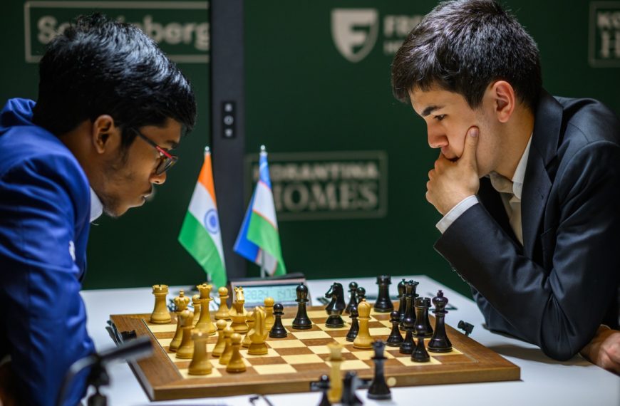 GMs Fabiano Caruana and Javokhir Sindarov led with a 2.5/3 score in the FIDE Candidates 2026 after the third round at the Cap St Georges Hotel and Resort in Pegeia, Cyprus...
