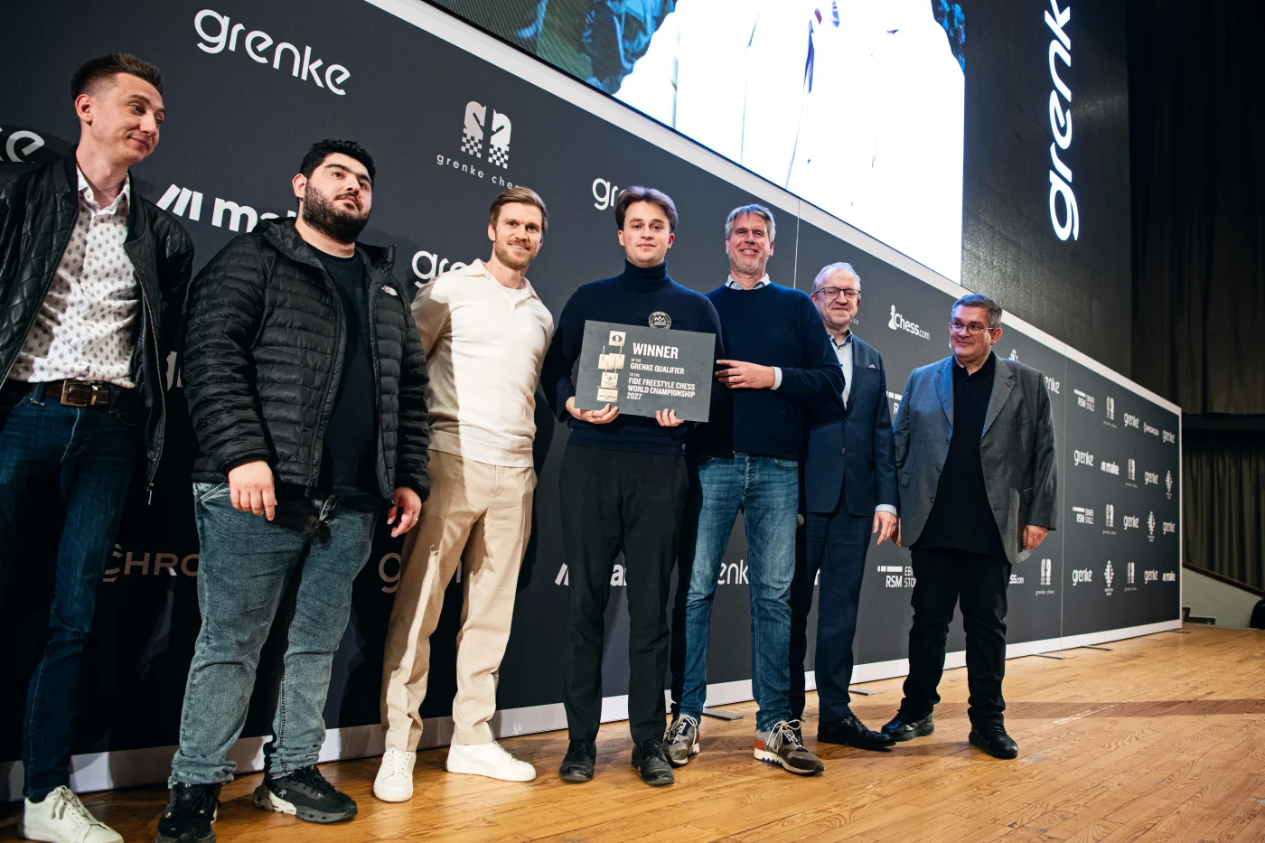 GM Vincent Keymer (7.5/9) with better tie-breaks, clinched the Freestyle Chess Open "A" title, ahead of GM Maxime Vachier-Lagrave at the grenke Chess Festival in Karlsruhe, Germany...